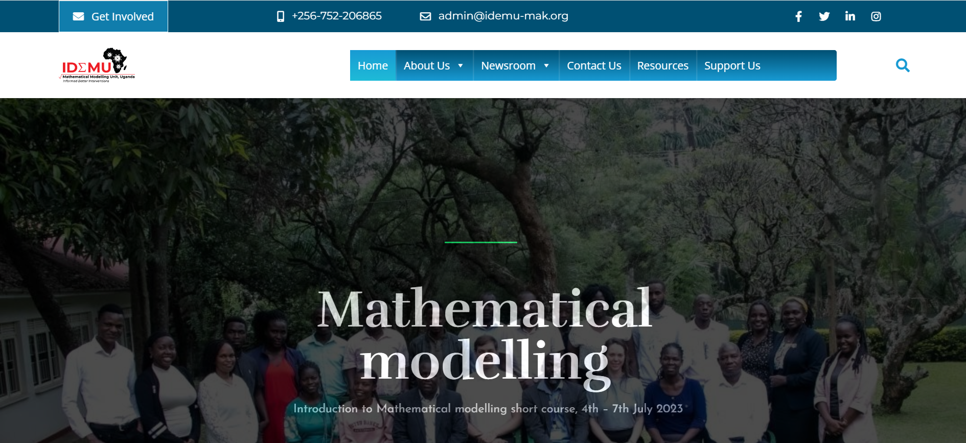 IDEMU, Mathematical Modeling Unit, Uganda (Website Design)